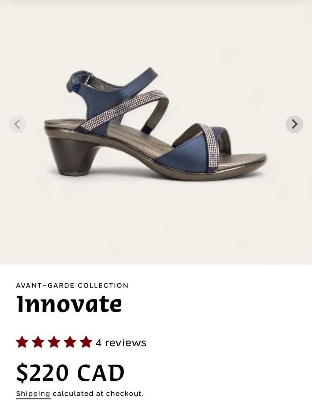 Naot Strappy Low Heel Sandal - Navy